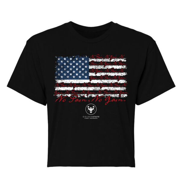 PATRIOT PAIN AND GAIN - WOMEN'S CROP T-SHIRT - $XPSGZJ$ Thumbnail